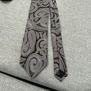 Michael Kors Paisley Tie in Brown and Gray